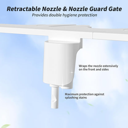 Non-Electric Bidet Attachment for Toilet – Self-Cleaning Dual Nozzle (Frontal & Rear Wash), Adjustable Water Pressure, Fits Most Toilets, Easy Installation (Classic Black/Silver)