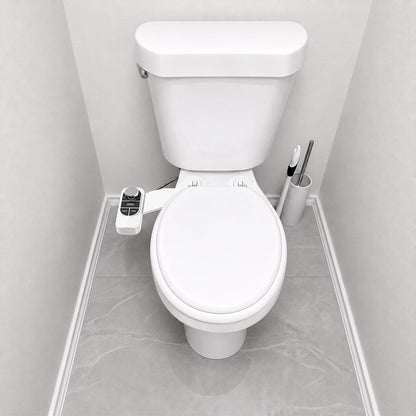 Non-Electric Bidet Attachment for Toilet – Self-Cleaning Dual Nozzle (Frontal & Rear Wash), Adjustable Water Pressure, Fits Most Toilets, Easy Installation (Classic Black/Silver)