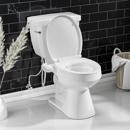 Non-Electric Bidet Attachment for Toilet – Self-Cleaning Dual Nozzle (Frontal & Rear Wash), Adjustable Water Pressure, Fits Most Toilets, Easy Installation (Classic Black/Silver)