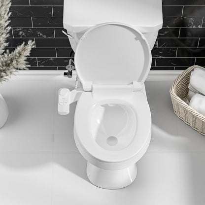 Non-Electric Bidet Attachment for Toilet – Self-Cleaning Dual Nozzle (Frontal & Rear Wash), Adjustable Water Pressure, Fits Most Toilets, Easy Installation (Classic Black/Silver)