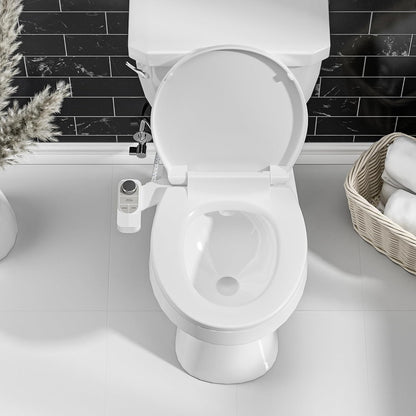Non-Electric Bidet Attachment for Toilet – Self-Cleaning Dual Nozzle (Frontal & Rear Wash), Adjustable Water Pressure, Fits Most Toilets, Easy Installation (Classic Black/Silver)
