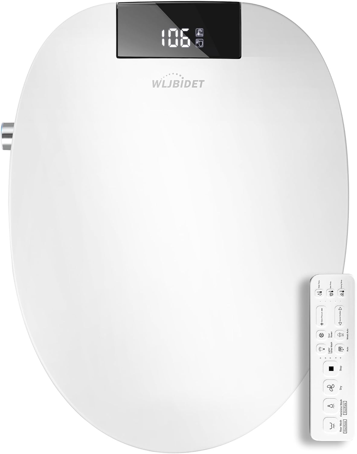 WLJBIDET Toilet Seat Bidet with Warm Water and Drying, O80KL - Elongated