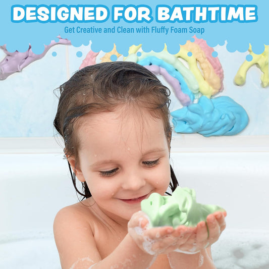® Fluffy Foam Soap, Variety 6 Pack | Shape, Mold & Create Bath Art with Soft Bath Foam for Kids | Gentle, Cleansing Kids Bath Soap | Easy-to-Use Spray Nozzles | Fruity, Fun Bath Colors