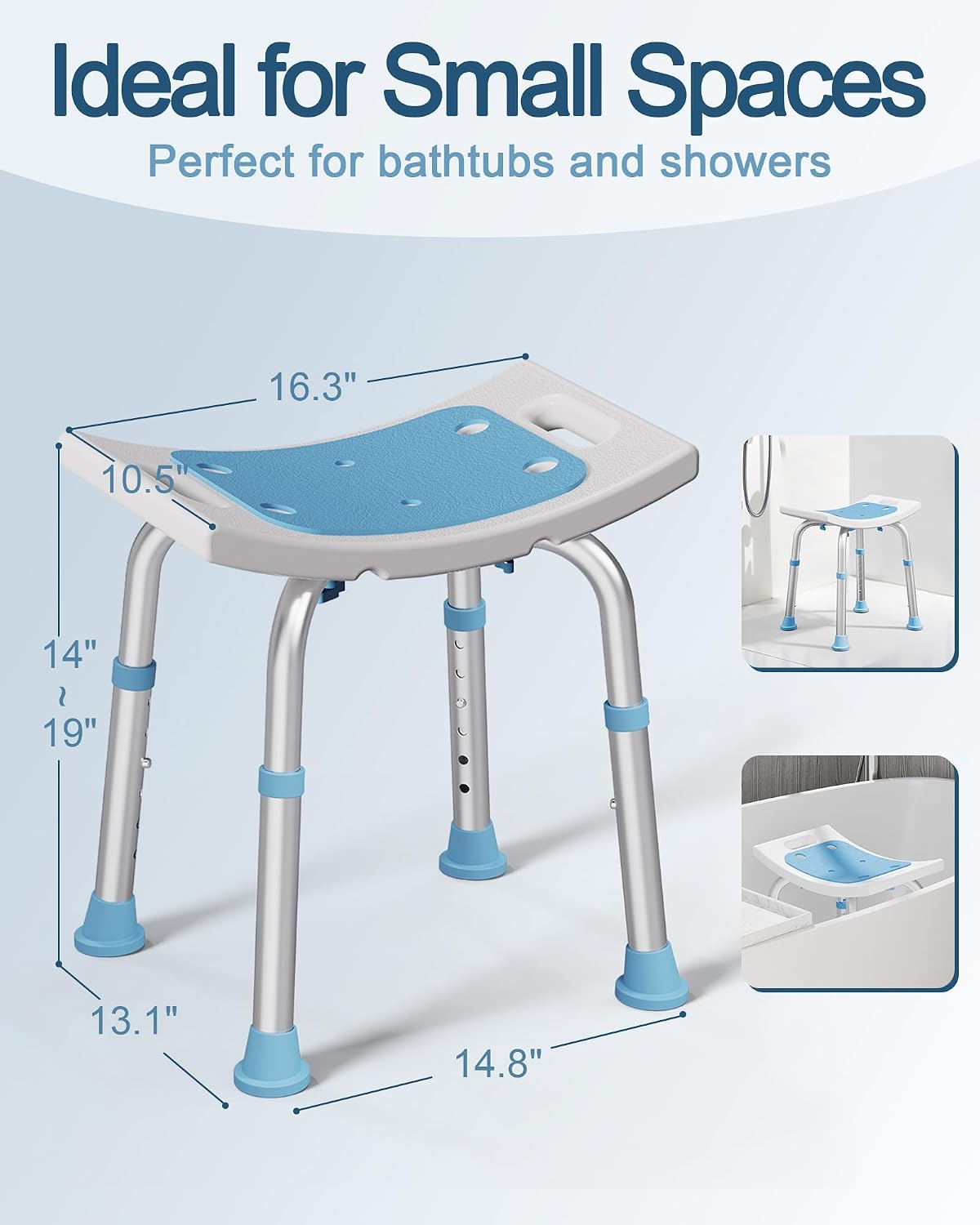 Shower Chair for Inside Shower, Adjustable Height Shower Stool