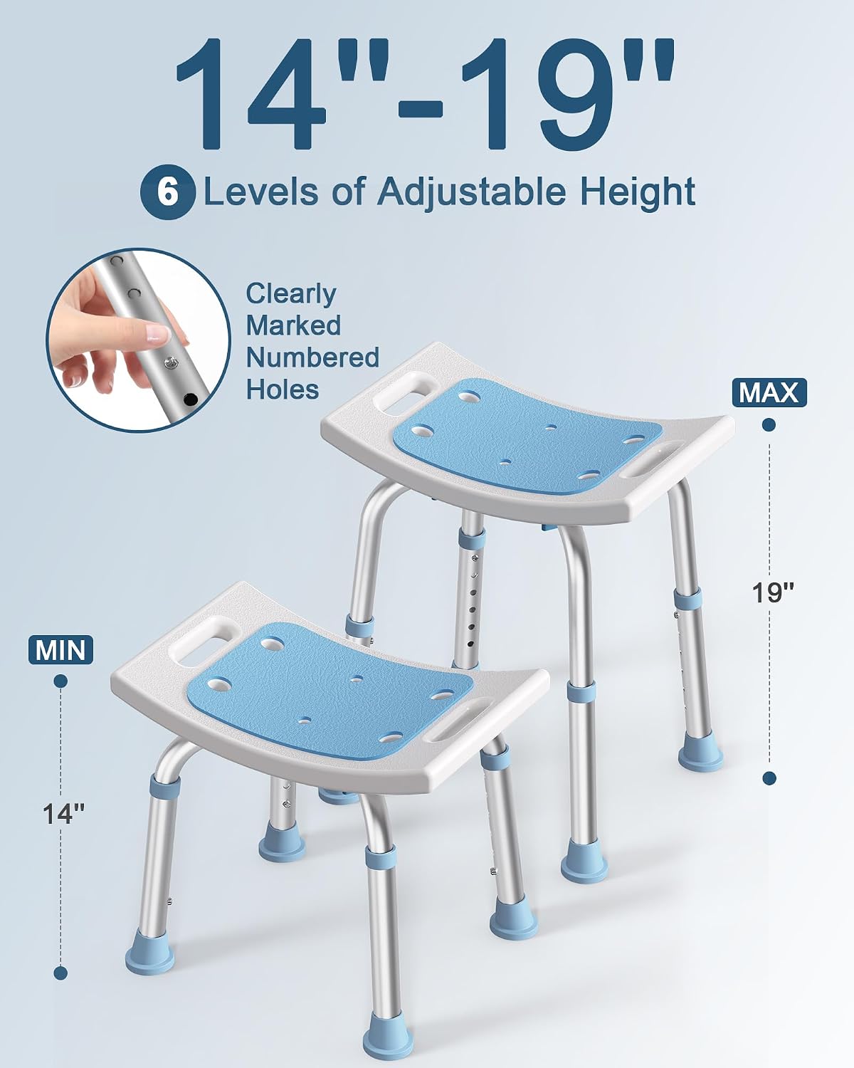 Shower Chair for Inside Shower, Adjustable Height Shower Stool