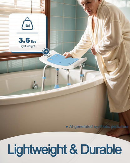Shower Chair for Inside Shower, Adjustable Height Shower Stool
