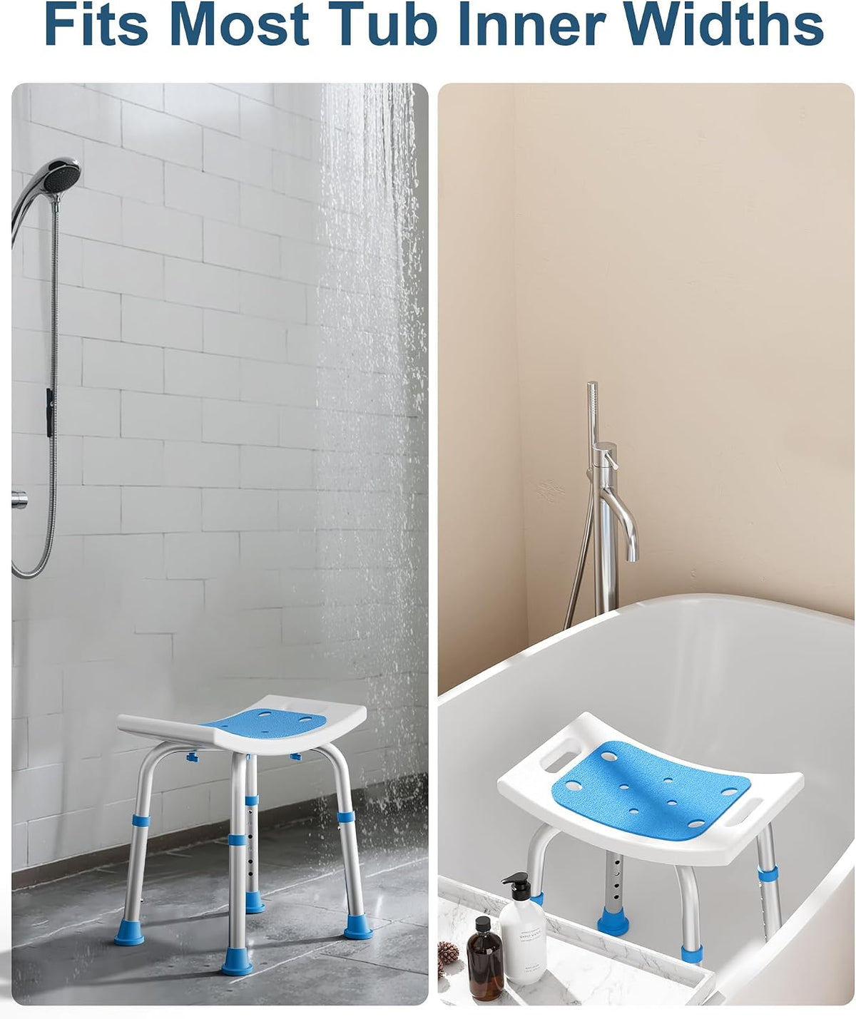 Shower Chair for Inside Shower, Adjustable Height Shower Stool