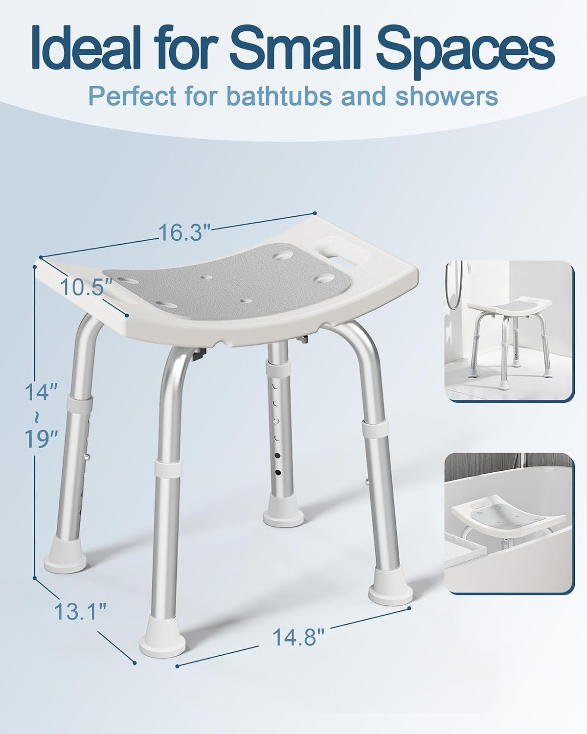 Shower Chair for Inside Shower, Adjustable Height Shower Stool