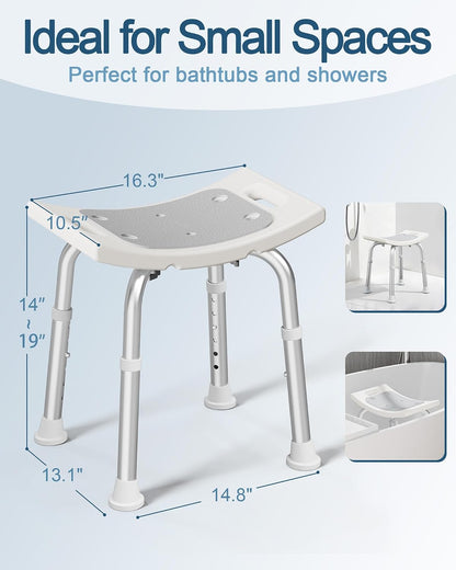 Shower Chair for Inside Shower, Adjustable Height Shower Stool