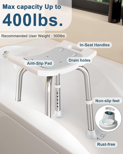 Shower Chair for Inside Shower, Adjustable Height Shower Stool