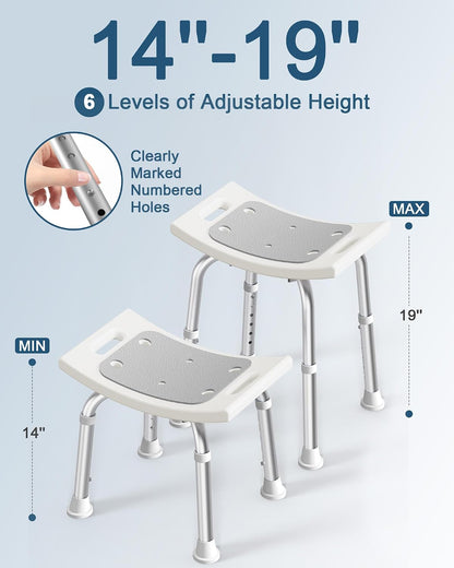 Shower Chair for Inside Shower, Adjustable Height Shower Stool
