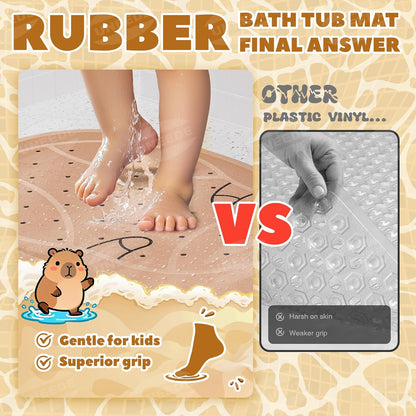 Kids Bathtub Mat Non Slip, Soft Rubber Shower Mat for Toddler