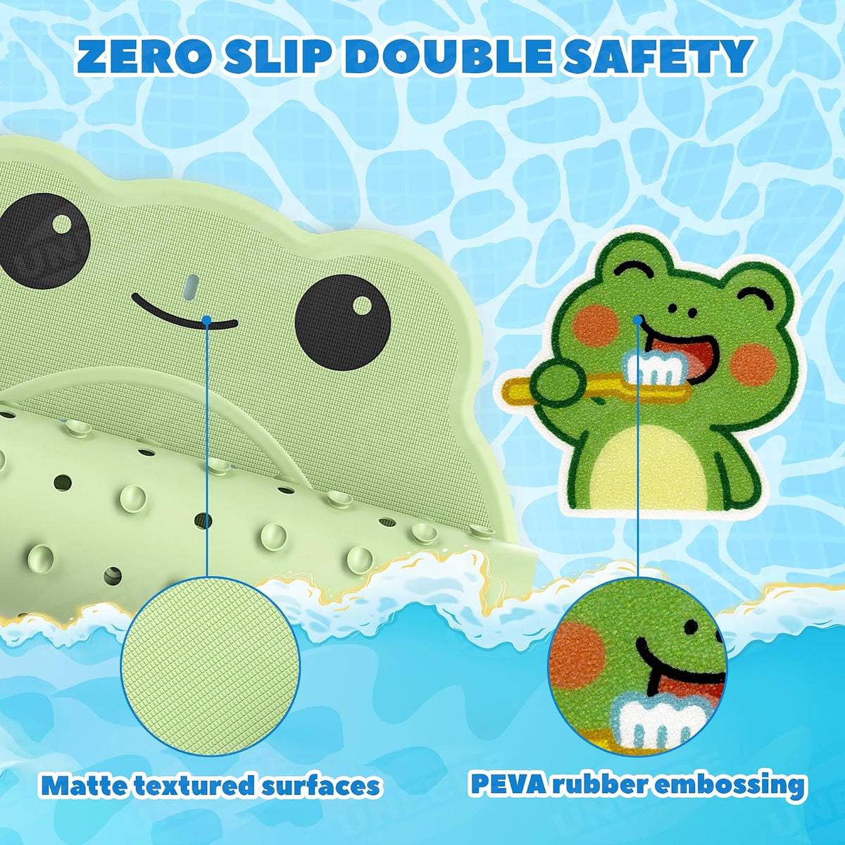 Kids Bathtub Mat Non Slip, Soft Rubber Shower Mat for Toddler