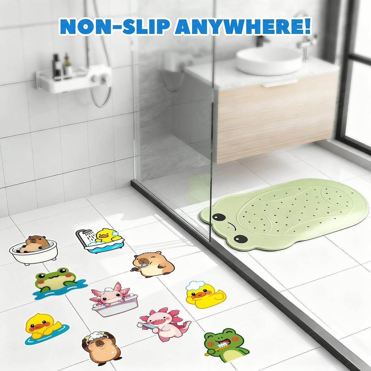 Kids Bathtub Mat Non Slip, Soft Rubber Shower Mat for Toddler
