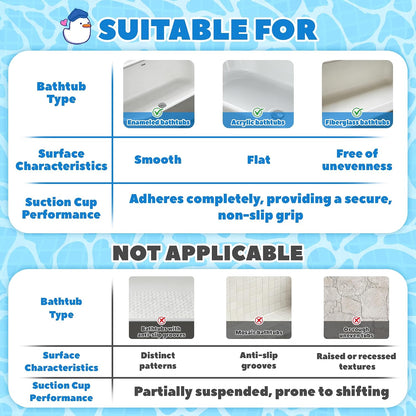 Kids Bathtub Mat Non Slip, Soft Rubber Shower Mat for Toddler