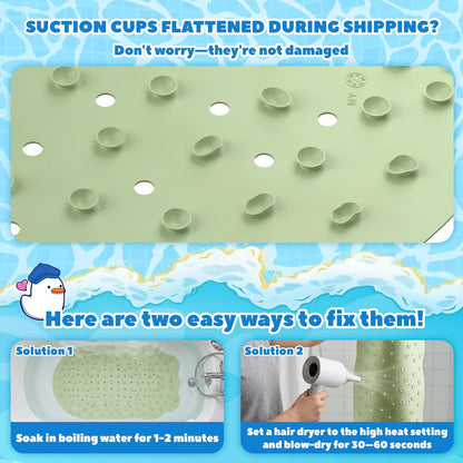 Kids Bathtub Mat Non Slip, Soft Rubber Shower Mat for Toddler