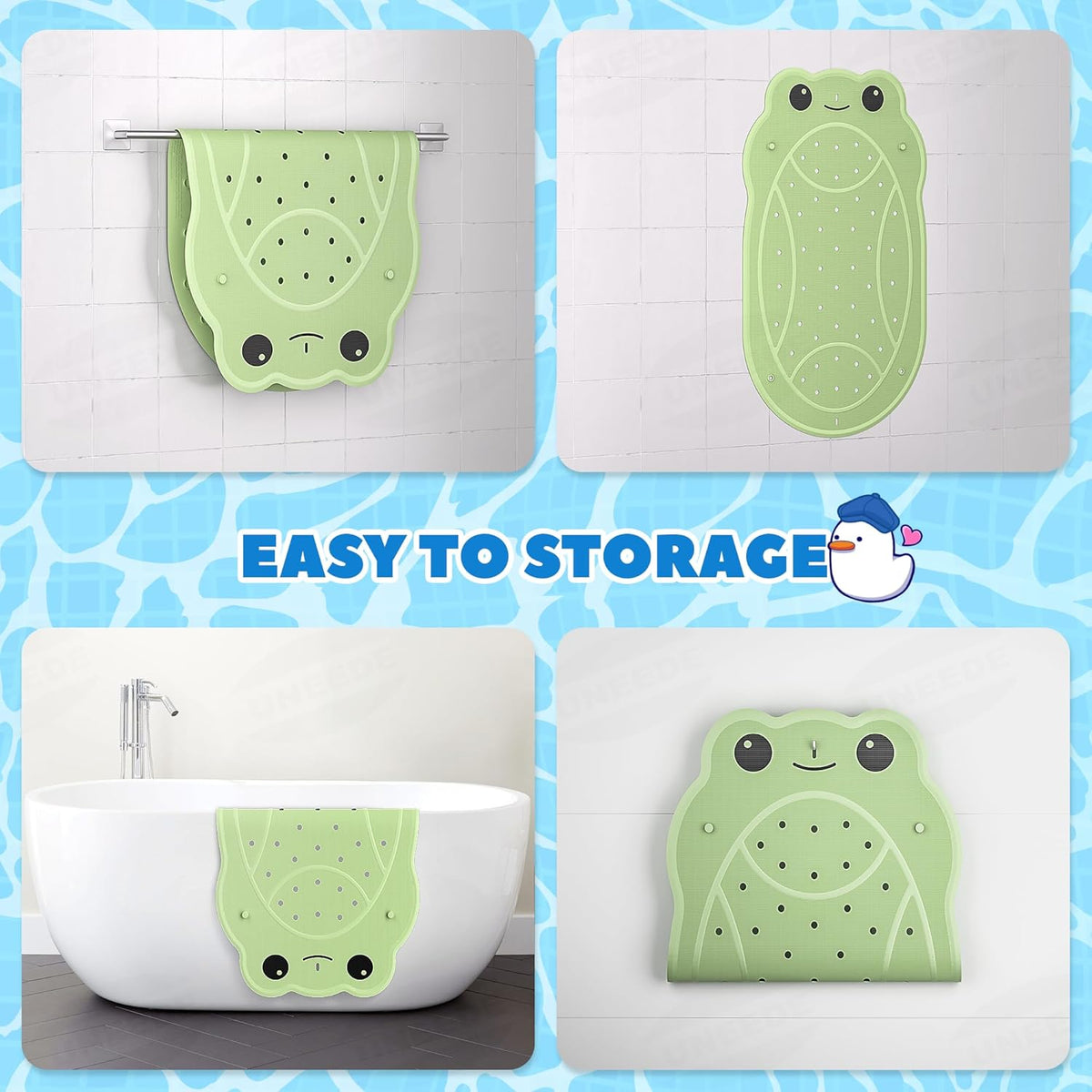 Kids Bathtub Mat Non Slip, Soft Rubber Shower Mat for Toddler