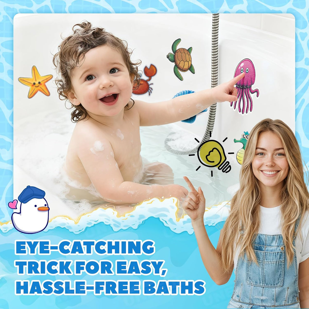 Kids Bathtub Mat Non Slip, Soft Rubber Shower Mat for Toddler