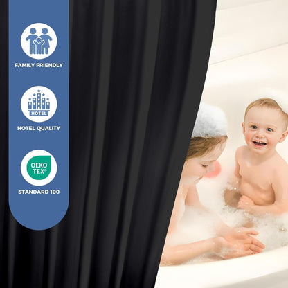 Waterproof Fabric Shower Curtain Liner, White, 70" W x 72" L