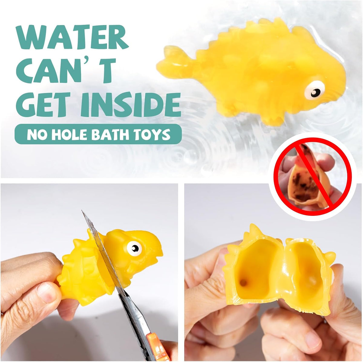 No Hole Infant Bath Toys for 18 Months, Animal Bathtub Toys | Baby Bath Tub Toys for Babies and Toddlers, Easy-Grip, Bright Colors Bath Toy Set