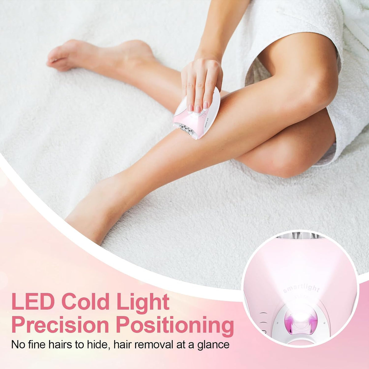Epilator for Women, 2 Speeds Facial Hair Removal Device with LED Light, 36 Tweezers & Massage Pad, Rechargeable Epilator Hair Removal for Armpit, Arm, Leg, Bikini, Face, Body