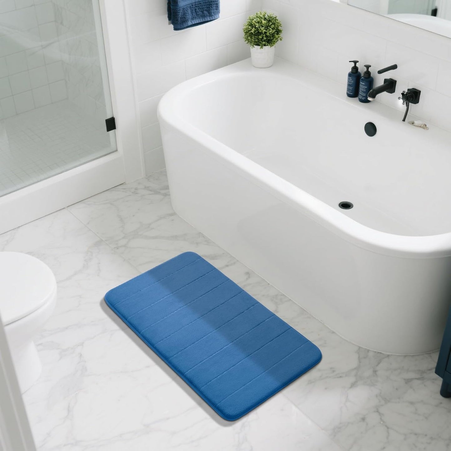 Memory Foam Bath Mat, Super Soft Absorbent Bathroom Rug Non Slip 31.5x20 Inch, Quick Dry, Machine Washable Floor Carpet for Tub Shower, Home Decor Accessories, Beige