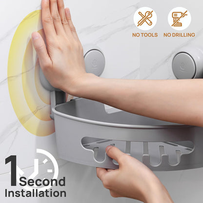 Corner Shower Caddy Suction Cup, shower shelves suction cup, White