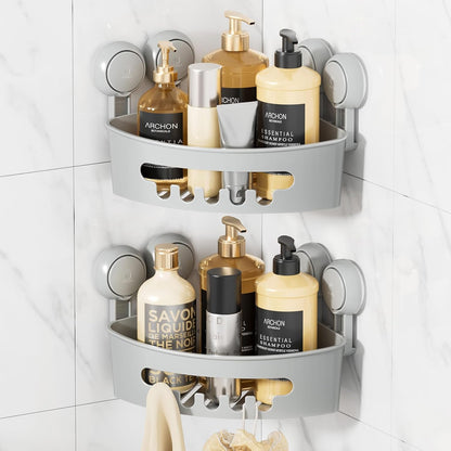 Corner Shower Caddy Suction Cup, shower shelves suction cup, White