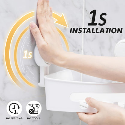 Corner Shower Caddy Suction Cup, shower shelves suction cup, White