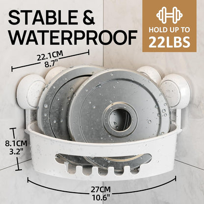 Corner Shower Caddy Suction Cup, shower shelves suction cup, White