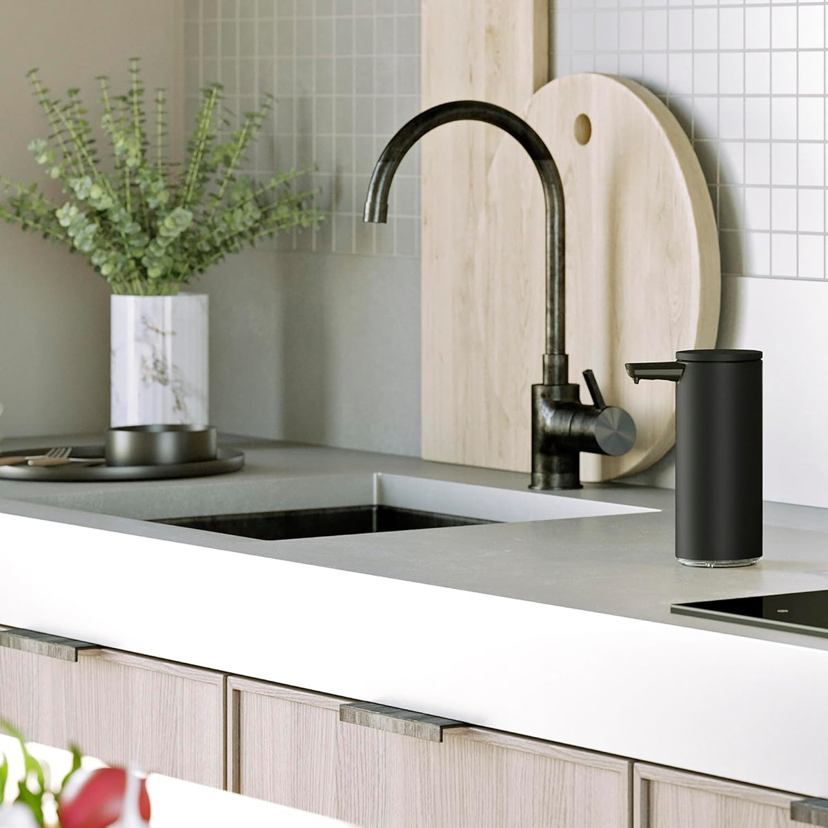 9 oz. Touch-Free Rechargeable Sensor Liquid Soap Pump Dispenser, Matte Black