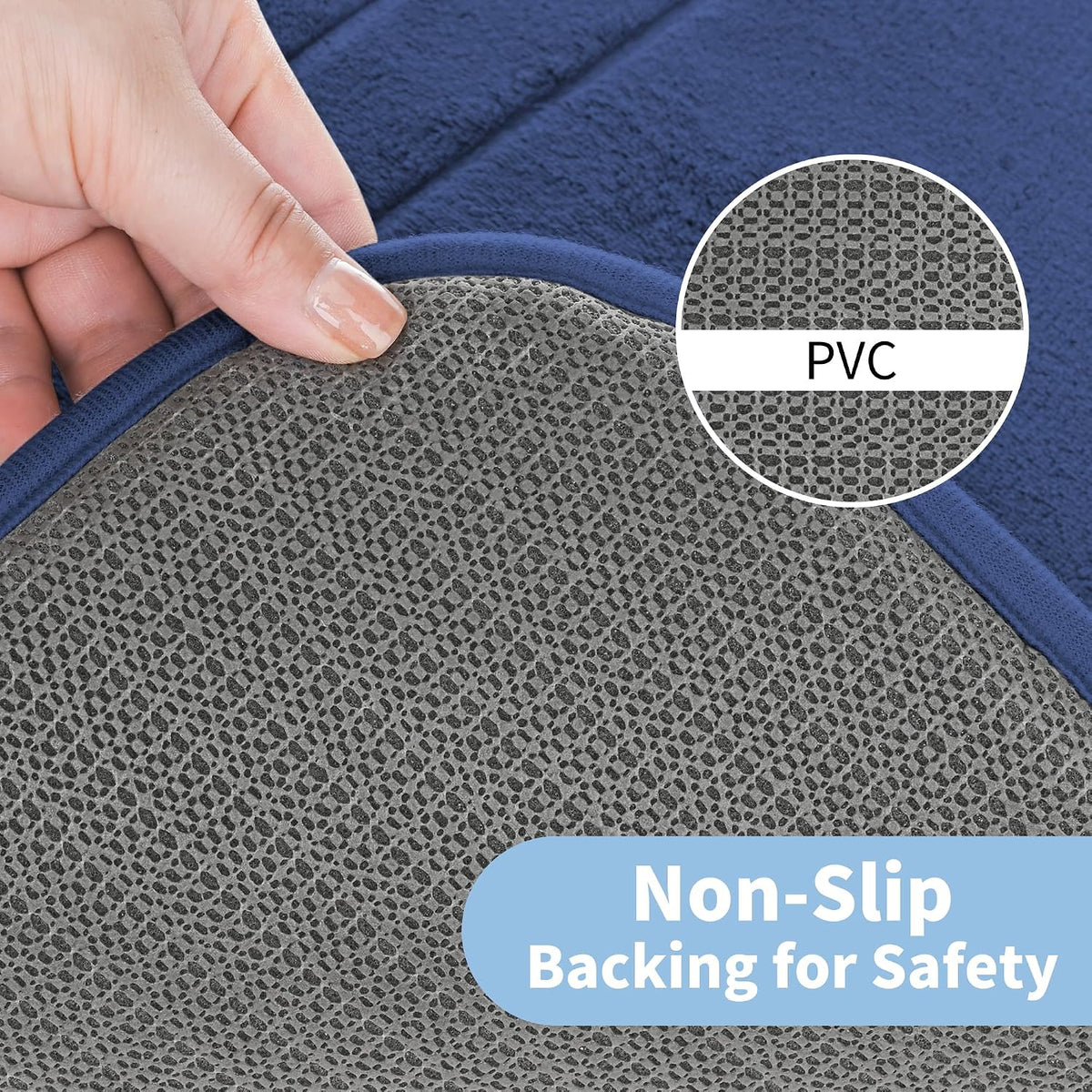 Memory Foam Bath Mats - 20" x 32" for Bathroom Floor Shower & Tub, Grey Bathroom Rugs Non Slip Washable, Water Absorbent Bath Rugs, Quick Dry Bath Carpet for Decor