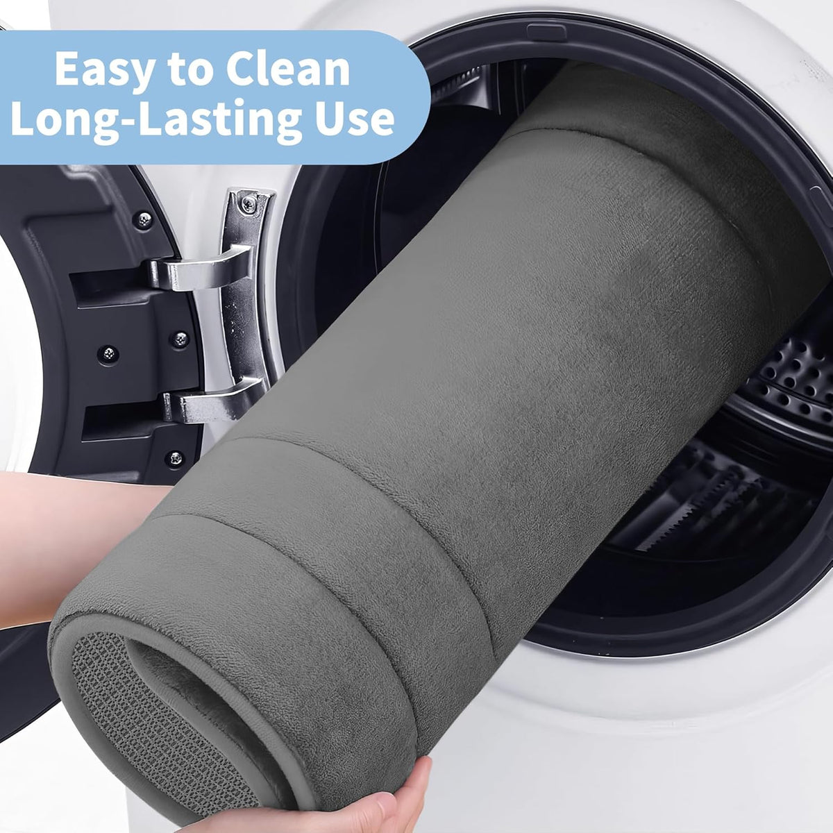 Memory Foam Bath Mats - 20" x 32" for Bathroom Floor Shower & Tub, Grey Bathroom Rugs Non Slip Washable, Water Absorbent Bath Rugs, Quick Dry Bath Carpet for Decor