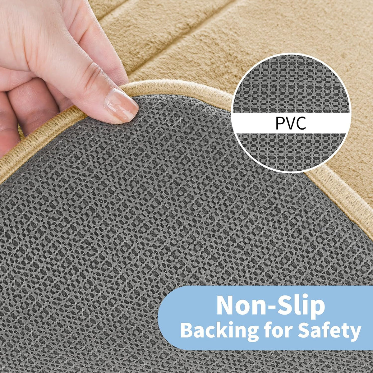 Memory Foam Bath Mats - 20" x 32" for Bathroom Floor Shower & Tub, Grey Bathroom Rugs Non Slip Washable, Water Absorbent Bath Rugs, Quick Dry Bath Carpet for Decor