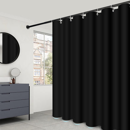 Fabric Shower Curtain Liner, Waterproof Hotel Quality, Bathroom Curtains Rust Resistant Grommets, 72 x 72 Machine Washable (Black) - Colors A