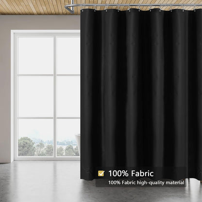 Fabric Shower Curtain Liner, Waterproof Hotel Quality, Bathroom Curtains Rust Resistant Grommets, 72 x 72 Machine Washable (Black) - Colors A