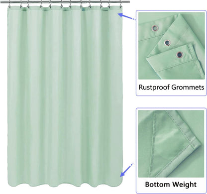 Fabric Shower Curtain Liner, Waterproof Hotel Quality, Bathroom Curtains Rust Resistant Grommets, 72 x 72 Machine Washable (Black) - Colors A