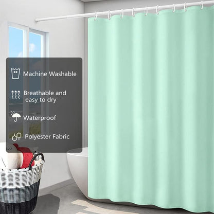 Fabric Shower Curtain Liner, Waterproof Hotel Quality, Bathroom Curtains Rust Resistant Grommets, 72 x 72 Machine Washable (Black) - Colors A