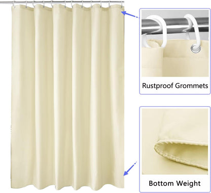 Fabric Shower Curtain Liner, Waterproof Hotel Quality, Bathroom Curtains Rust Resistant Grommets, 72 x 72 Machine Washable (Black) - Colors A