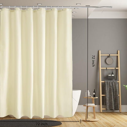 Fabric Shower Curtain Liner, Waterproof Hotel Quality, Bathroom Curtains Rust Resistant Grommets, 72 x 72 Machine Washable (Black) - Colors A