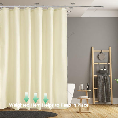 Fabric Shower Curtain Liner, Waterproof Hotel Quality, Bathroom Curtains Rust Resistant Grommets, 72 x 72 Machine Washable (Black) - Colors A