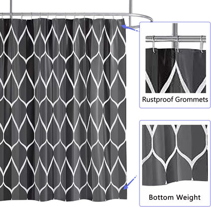 Fabric Shower Curtain Liner, Waterproof Hotel Quality, Bathroom Curtains Rust Resistant Grommets, 72 x 72 Machine Washable (Black) - Colors A