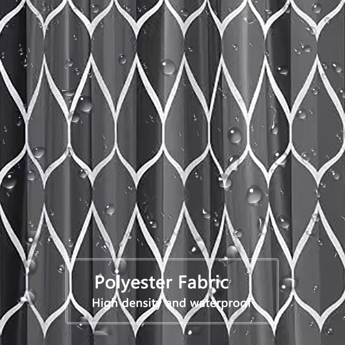 Fabric Shower Curtain Liner, Waterproof Hotel Quality, Bathroom Curtains Rust Resistant Grommets, 72 x 72 Machine Washable (Black) - Colors A