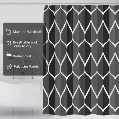 Fabric Shower Curtain Liner, Waterproof Hotel Quality, Bathroom Curtains Rust Resistant Grommets, 72 x 72 Machine Washable (Black) - Colors A