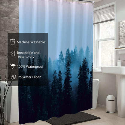 Fabric Shower Curtain Liner, Waterproof Hotel Quality, Bathroom Curtains Rust Resistant Grommets, 72 x 72 Machine Washable (Black) - Colors A