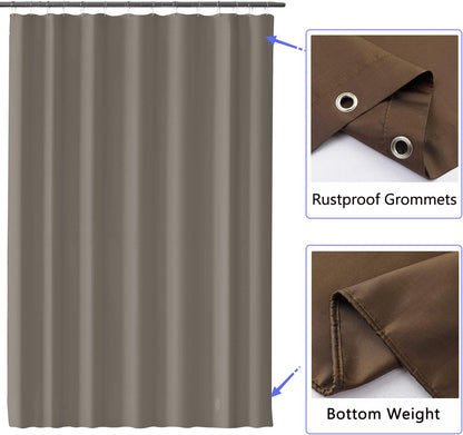 Fabric Shower Curtain Liner, Waterproof Hotel Quality, Bathroom Curtains Rust Resistant Grommets, 72 x 72 Machine Washable (Black) - Colors A