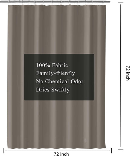 Fabric Shower Curtain Liner, Waterproof Hotel Quality, Bathroom Curtains Rust Resistant Grommets, 72 x 72 Machine Washable (Black) - Colors A