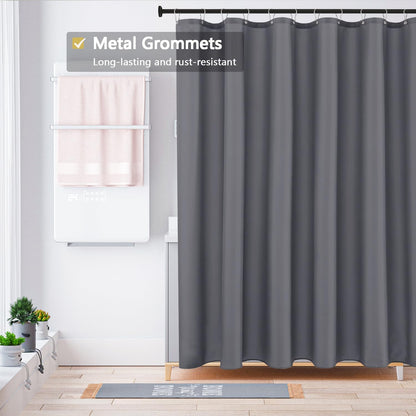 Fabric Shower Curtain Liner, Waterproof Hotel Quality, Bathroom Curtains Rust Resistant Grommets, 72 x 72 Machine Washable (Black) - Colors A