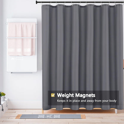 Fabric Shower Curtain Liner, Waterproof Hotel Quality, Bathroom Curtains Rust Resistant Grommets, 72 x 72 Machine Washable (Black) - Colors A