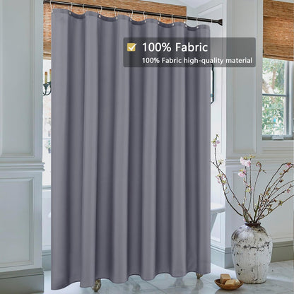 Fabric Shower Curtain Liner, Waterproof Hotel Quality, Bathroom Curtains Rust Resistant Grommets, 72 x 72 Machine Washable (Black) - Colors A